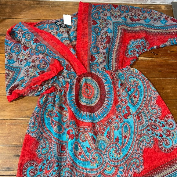 Angie Red and Blue Paisley Dress - Picture 1 of 5